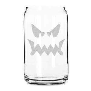 Integrity Bottles, Halloween, Jack-O-Beer, Beer Glass, Handmade, Laser Etched or Hand Etched, 16oz
