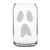 Integrity Bottles, Halloween, Ghost Face, Premium Beer Glass, Handmade, Sand Etched, 16oz