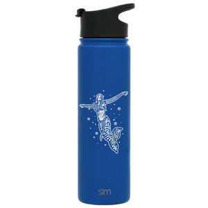 Premium Stainless Steel Water Bottle, Avatar Mermaid, Extra Lid, 22oz