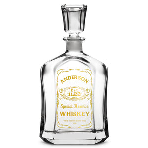 Customizable Jack Daniel's, Premium Refillable Capital Style Liquor Bottle, Handmade, Handblown, Hand Etched Gifts, Sand Carved, 750ml, Laser Etched or Hand Etched