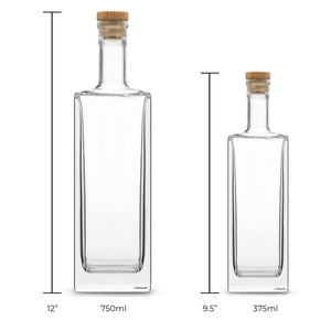 Customizable, Premium Refillable Small Liberty Style Liquor Decanter, Handmade, Handblown, Hand Etched Gifts, Sand Carved, 375ml, Laser Etched or Hand Etched