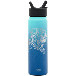 Premium Stainless Steel Water Bottle, Pandora Avatar Warrior Tonowari, Extra Lid, 22oz