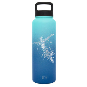 Premium Stainless Steel Water Bottle, Avatar Mermaid, Extra Lid, 40oz