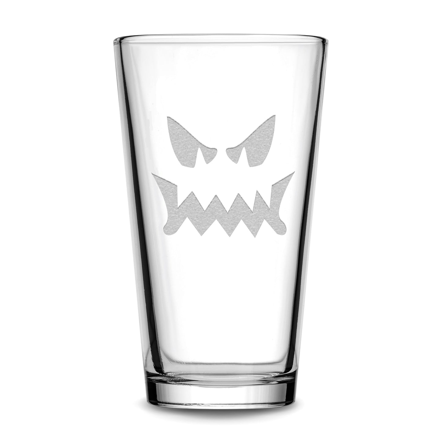 Integrity Bottles, Halloween, Jack-O-Beer, Beer Glass, Handmade, Laser Etched or Hand Etched, 16oz
