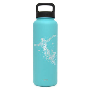 Premium Stainless Steel Water Bottle, Avatar Mermaid, Extra Lid, 40oz