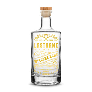 Customizable, Premium Refillable Jersey Style Liquor Bottle, Handmade, Handblown, Hand Etched Gifts, Sand Carved, 750ml, Laser Etched or Hand Etched