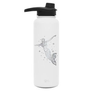 Premium Stainless Steel Water Bottle, Avatar Mermaid, Extra Lid, 40oz