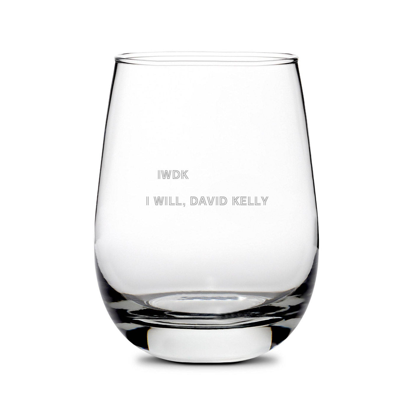 Customizable Stemless Wine Glass, 16oz, Laser Etched or Hand Etched