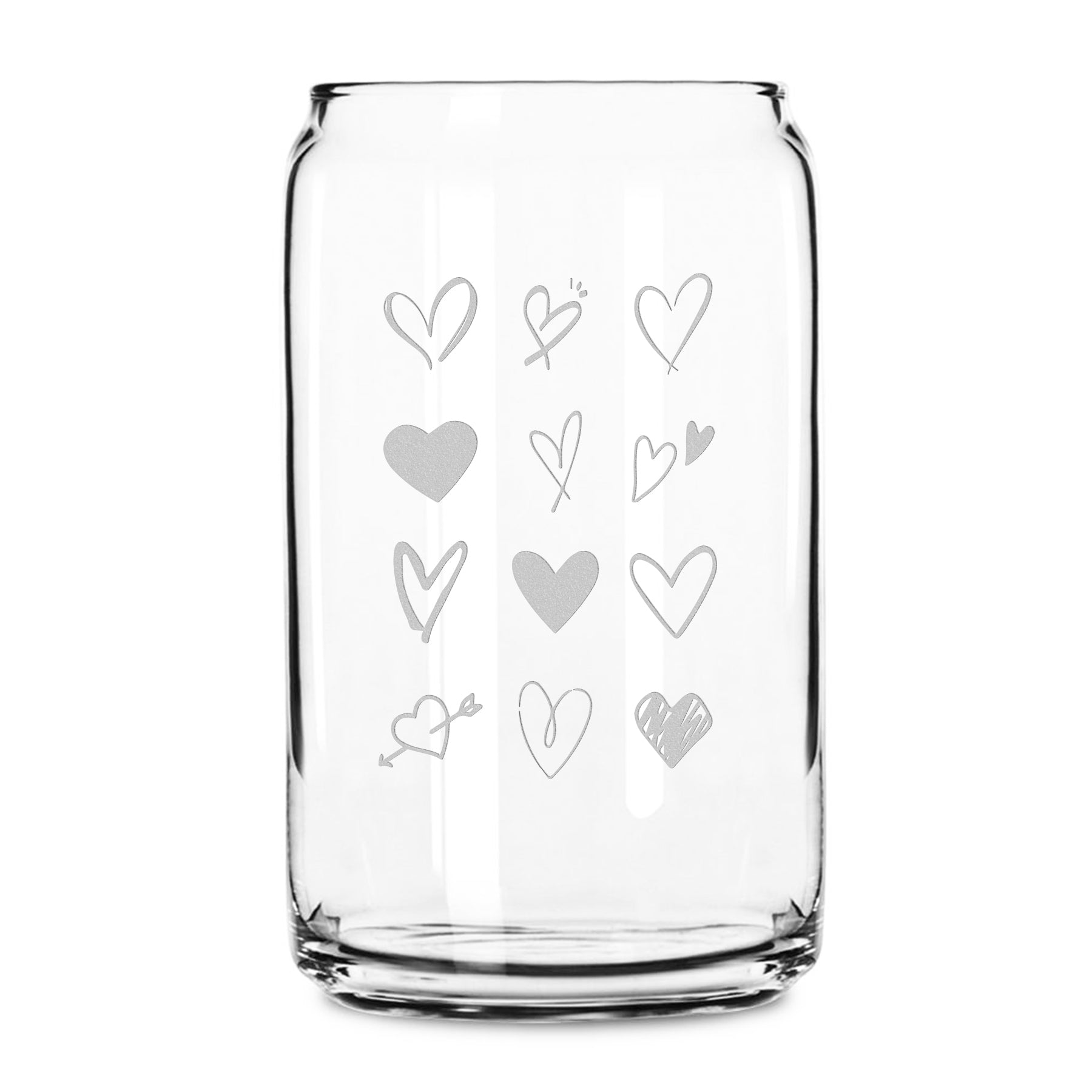 Premium Beer Can Coffee Glass, A lot of Love, 16oz, Laser Etched or Hand Etched