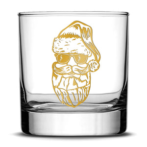 Be Jolly or Don't Whiskey Glass, Laser Etched or Hand Etched Christmas Santa, 11oz Rocks Glass, Made in USA, Laser Etched or Hand Etched