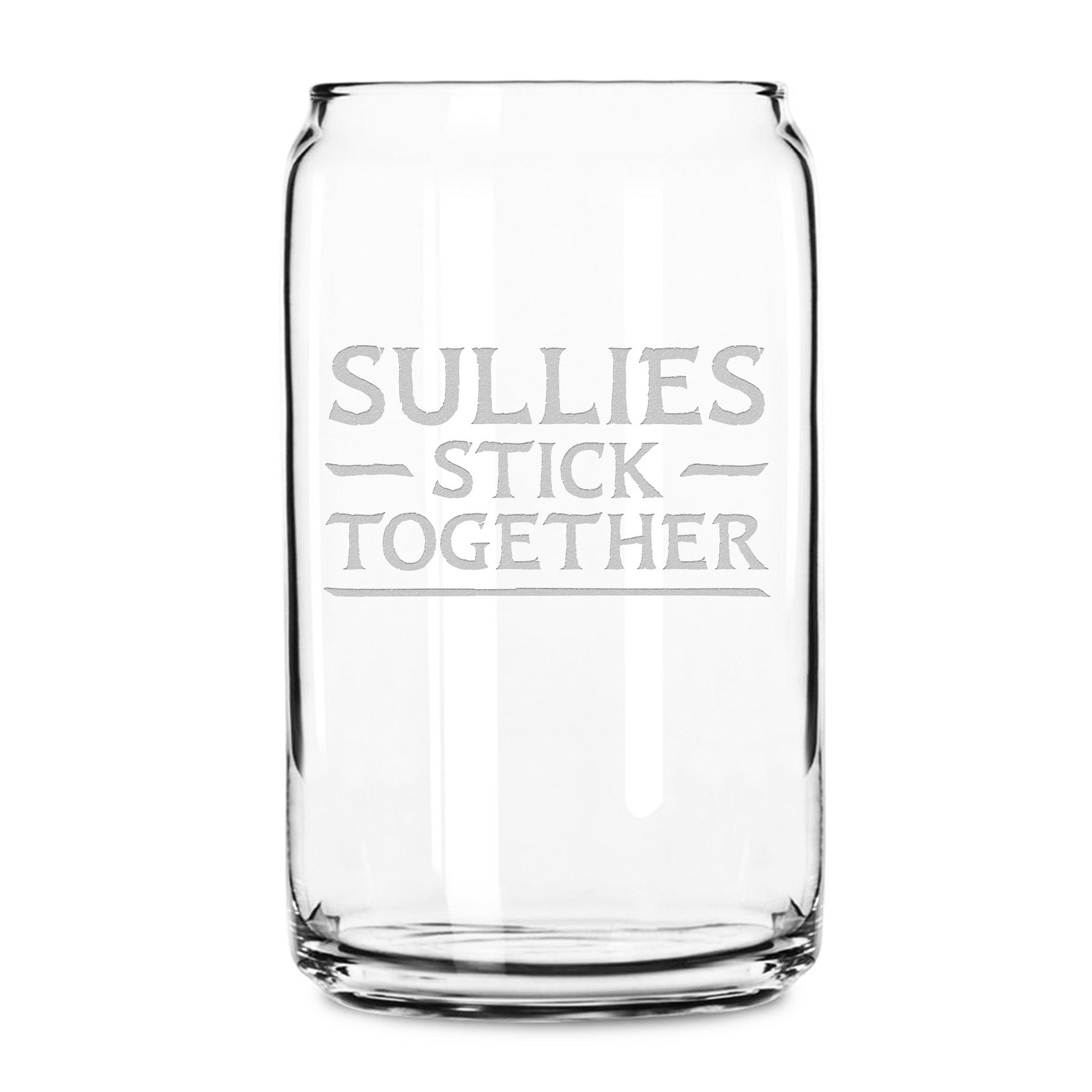 Premium Beer Can Glass, Avatar Sullies Stick Together, 16oz, Laser Etched or Hand Etched