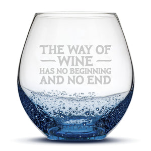 Bubble Wine Glass, Avatar Way of Wine, Laser Etched or Hand Etched, 18oz