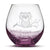 Bubble Wine Glass, Resting Owl Design, Hand Etched, 18oz