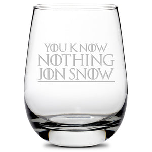 Premium Wine Glass, Game of Thrones, Quote Selection, 16oz, Laser Etched or Hand Etched