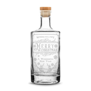 Merry Christmas Jersey Bottle, 750mL, Laser Etched or Hand Etched