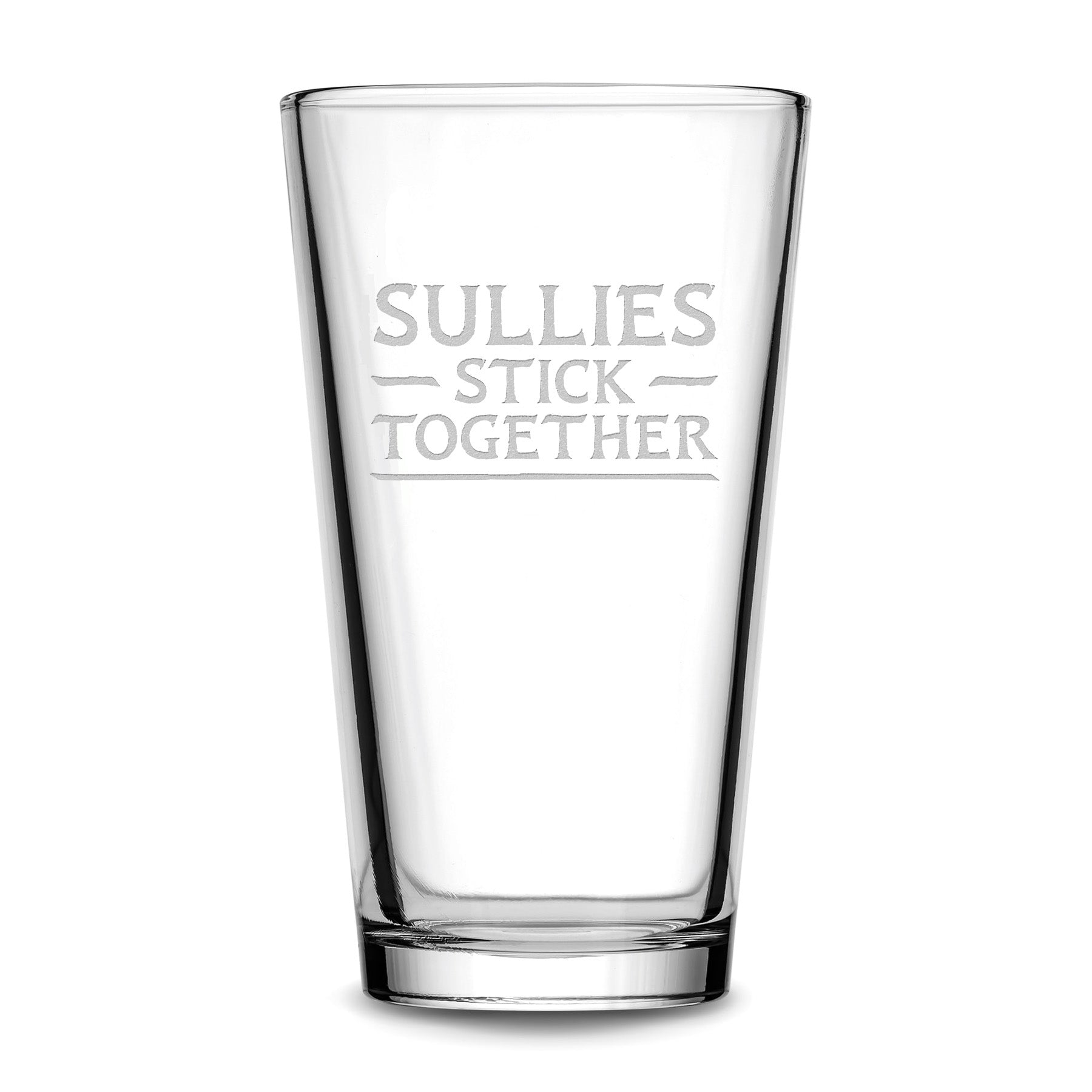 Premium Pint Glass, Avatar Sullies Stick Together, 16oz, Laser Etched or Hand Etched