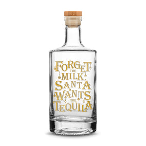 Santa Wants The Tequila Jersey Liquor Decanter, 750mL, Laser Etched or Hand Etched