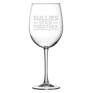 Premium Wine Glass, Avatar Sullies Stick Together, 16oz, Laser Etched or Hand Etched