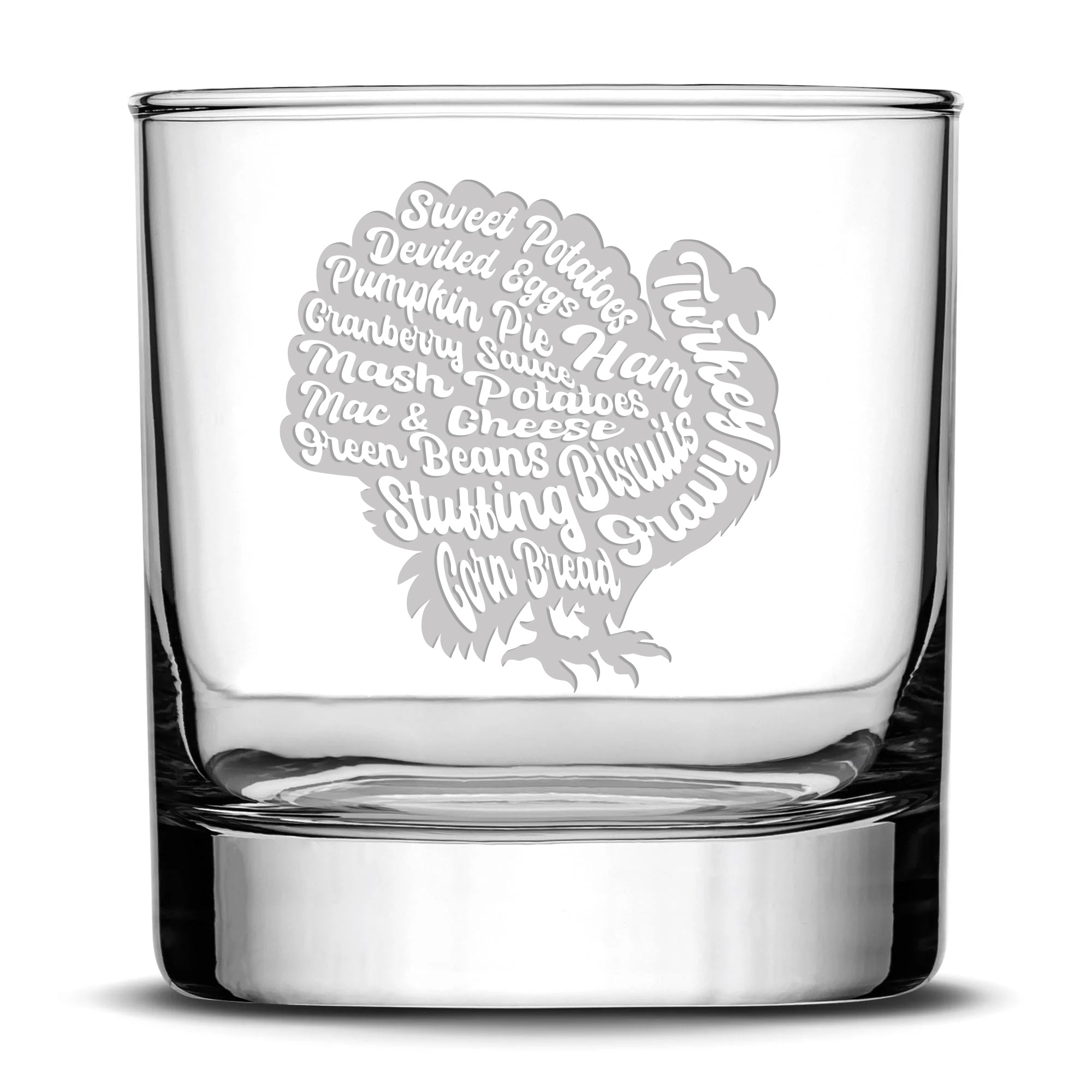 Turkey Season, Hand Etched, Whiskey Glass, 11oz