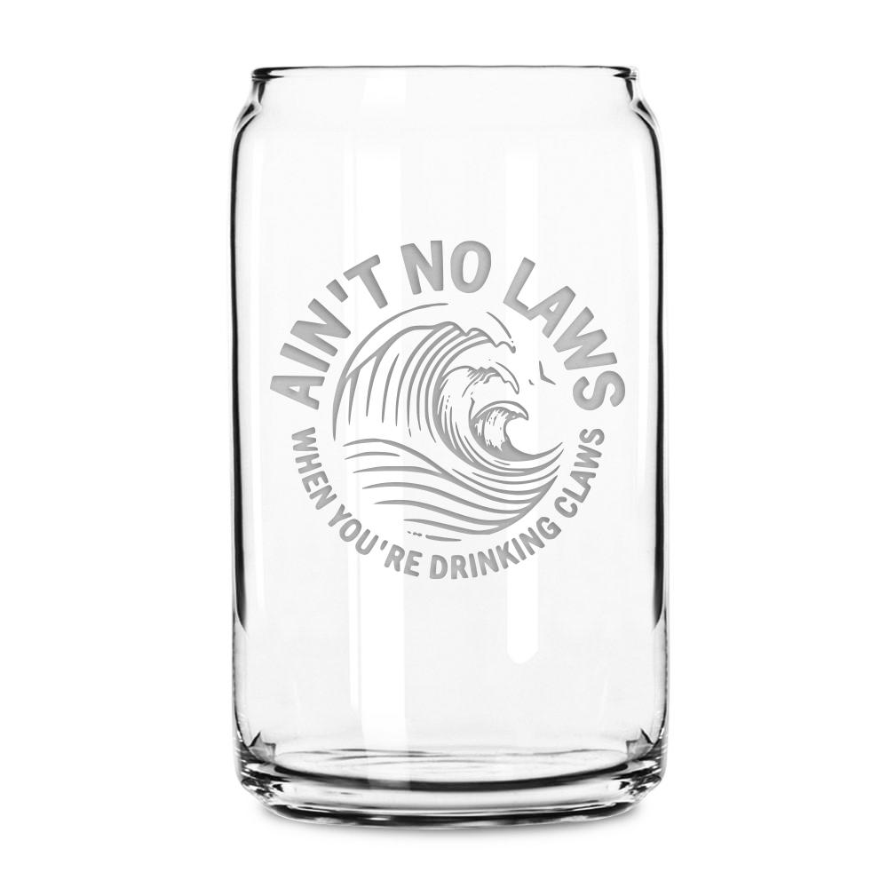 Beer Can Glass, No Law Claw, Made in USA, 16oz by Integrity Bottles