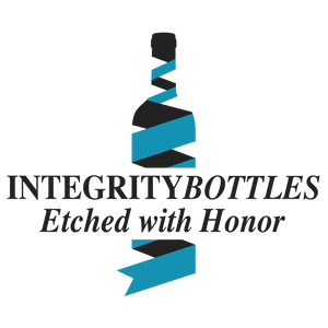 Crackle Light Red Wine Glass, Mermaid Kneeling Fish Design #5, Hand Etched, 16oz by Integrity Bottles