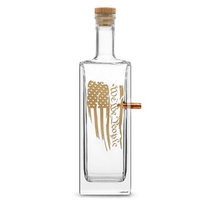 '+ Gold Metallic PREMIUM .50 CAL BMG BULLET BOTTLE, LIBERTY WHISKEY DECANTER CORK STOPPER, WE THE PEOPLE FLAG, 750ML by Integrity Bottles