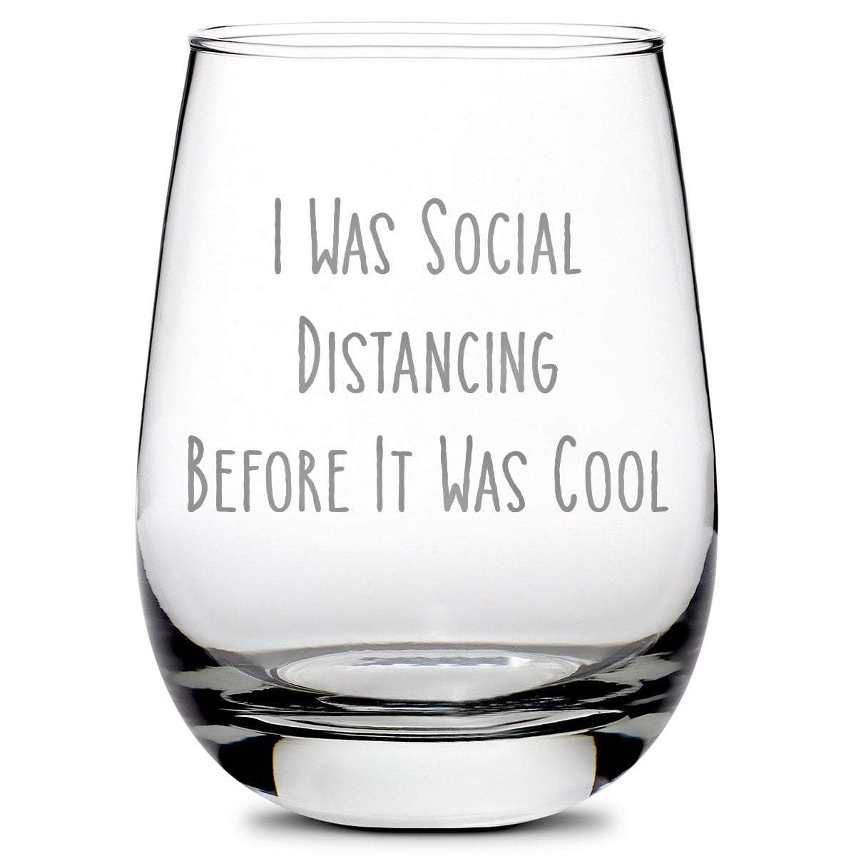 Premium Coronavirus Wine Glass - Hand-Etched Social Distancing Drinking Glasses, Made in USA, 11oz, Laser Etched or Hand Etched