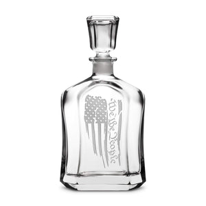 We The People Flag Refillable Capital Decanter, 750mL, Laser Etched or Hand Etched