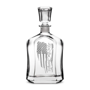 We The People Flag Refillable Capital Decanter, 750mL, Laser Etched or Hand Etched