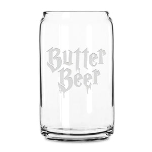 Integrity Bottles, Harry Potter "Butter Beer", Premium Beer Glass, Handmade, Laser Etched or Hand Etched, 16oz