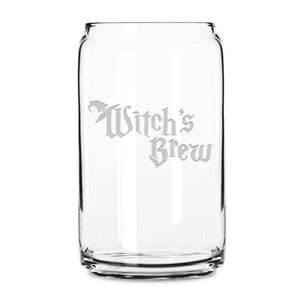 Integrity Bottles, "Witch's Brew", Premium Beer Glass, Handmade, Laser Etched or Hand Etched, 16oz