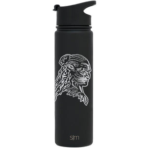 Premium Stainless Steel Water Bottle, Pandora Avatar Warrior Tonowari, Extra Lid, 22oz
