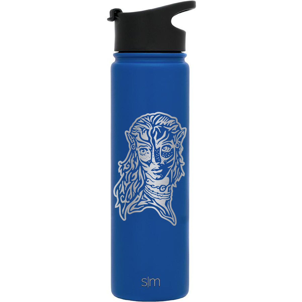 Premium Stainless Steel Water Bottle, Avatar Neytiri, Extra Lid, 22oz