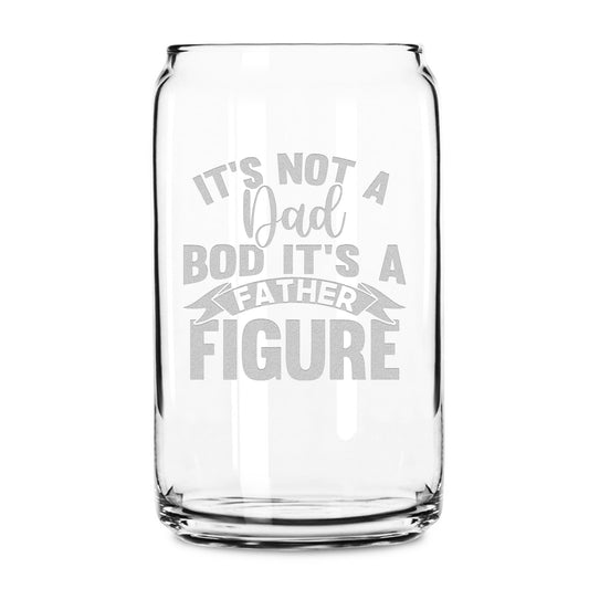 Integrity Bottles, Father Figure, Premium Beer Can Glass, Handmade, Handblown, Laser Etched or Hand Etched Gifts, Sand Carved, 16oz