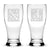 Customizable Floral Monogram, (Set of 2) Premium Pilsner Beer Glasses, Handmade, Handblown, Laser Etched or Hand Etched Gifts, Sand Carved, 16oz