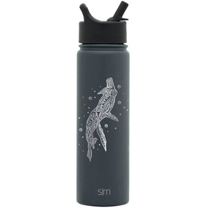 Premium Stainless Steel Water Bottle, Hibiscus Design, Extra Lid, 22oz -  Integrity Bottles