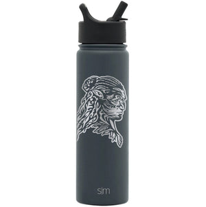 Premium Stainless Steel Water Bottle, Pandora Avatar Warrior Tonowari, Extra Lid, 22oz