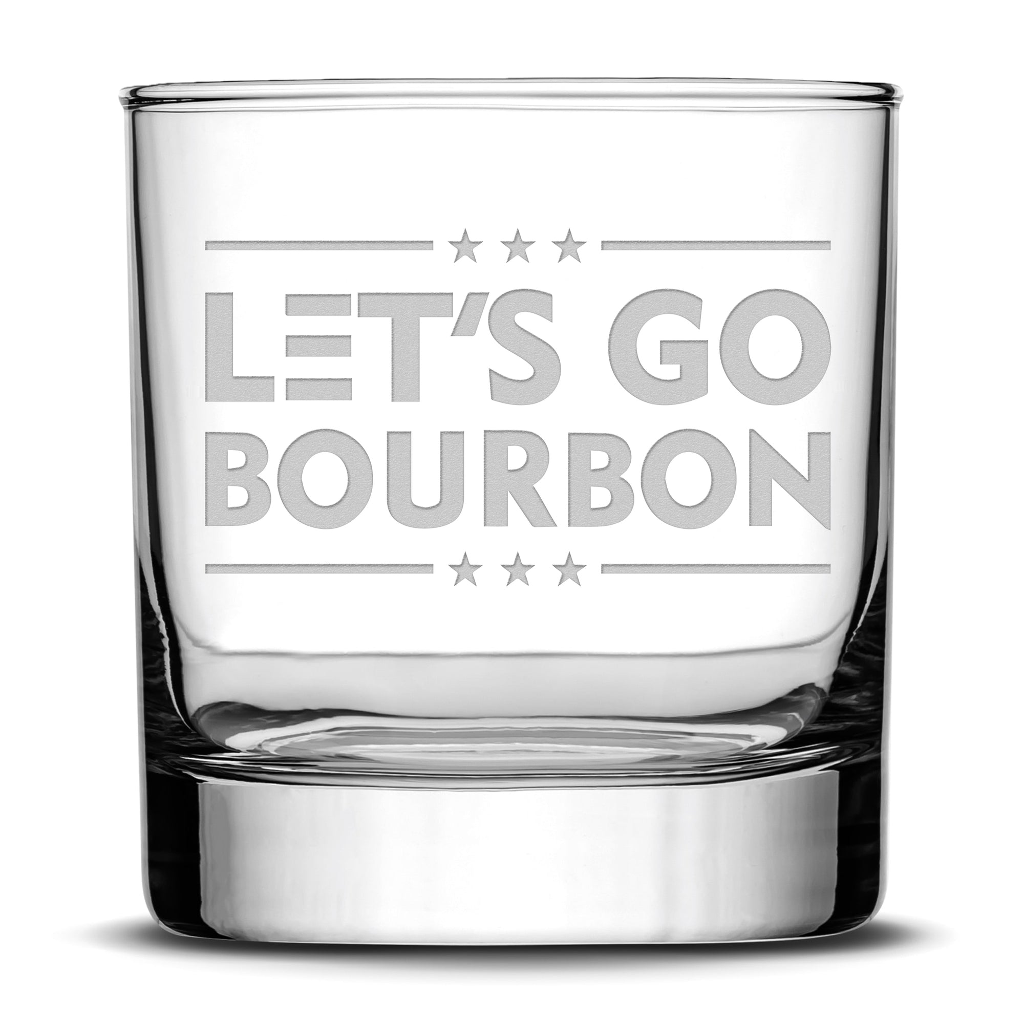 Integrity Bottles, Let's Go Bourbon, Premium Whiskey Glass, Handmade in USA, 11oz