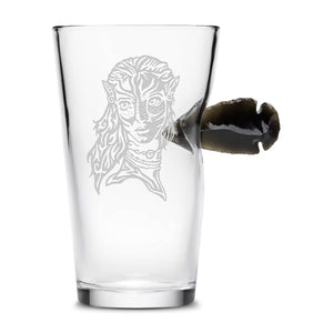 Integrity Bottles, Pandora Way of Water, Avatar Warrior Neytiri, Obsidian Arrowhead, Premium Pint Glass, 15oz, Laser Etched or Hand Etched