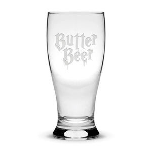 Integrity Bottles, Harry Potter "Butter Beer", Premium Beer Glass, Handmade, Sand Etched, 16oz