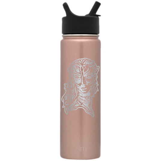 Premium Stainless Steel Water Bottle, Avatar Neytiri, Extra Lid, 22oz