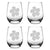 Integrity Bottles, Premium Stemless Wine Glasses, Single Plumeria, Set of 4