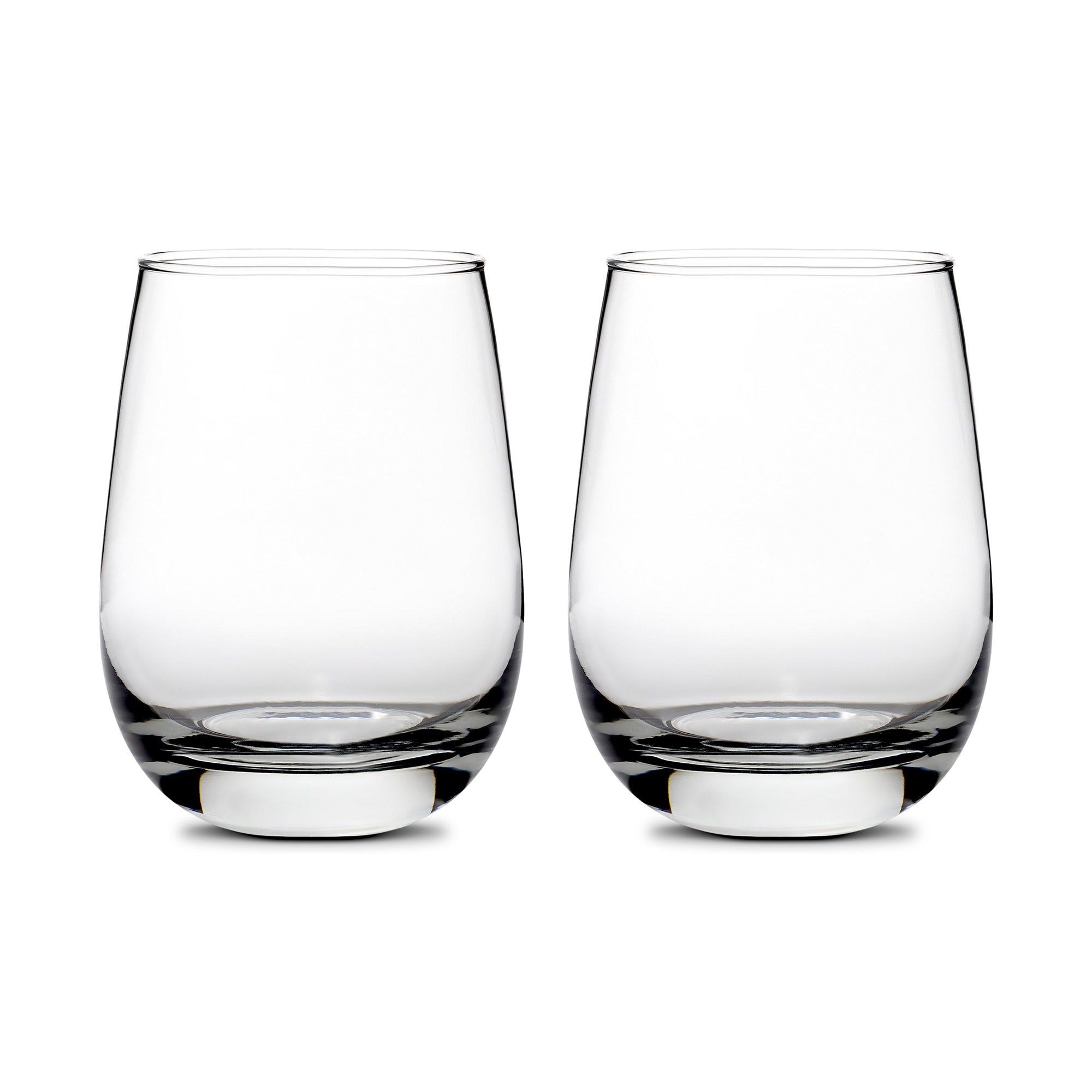 Integrity Bottles, Customizable (Set of 2) Premium Stemless Wine Glasses, 16oz