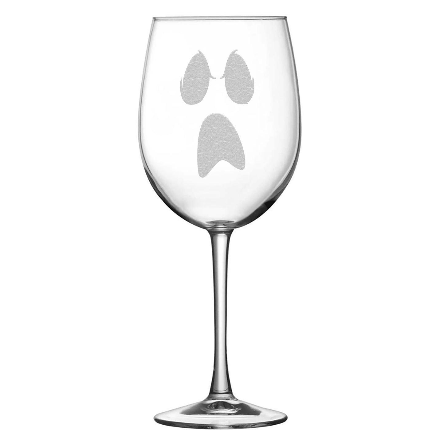 Integrity Bottles, Halloween, Ghost Face, Premium Wine Glass, Handmade, Laser Etched or Hand Etched, 16oz