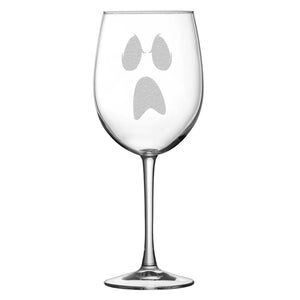 Integrity Bottles, Halloween, Ghost Face, Premium Wine Glass, Handmade, Laser Etched or Hand Etched, 16oz