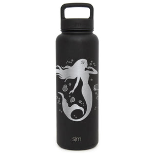 Integrity Bottles Premium Stainless Steel Water Bottle, Two Toned Mermaid #7, Extra Lid, 40oz