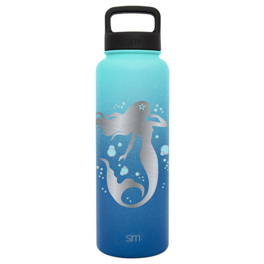 Integrity Bottles Premium Stainless Steel Water Bottle, Two Toned Mermaid #7, Extra Lid, 40oz