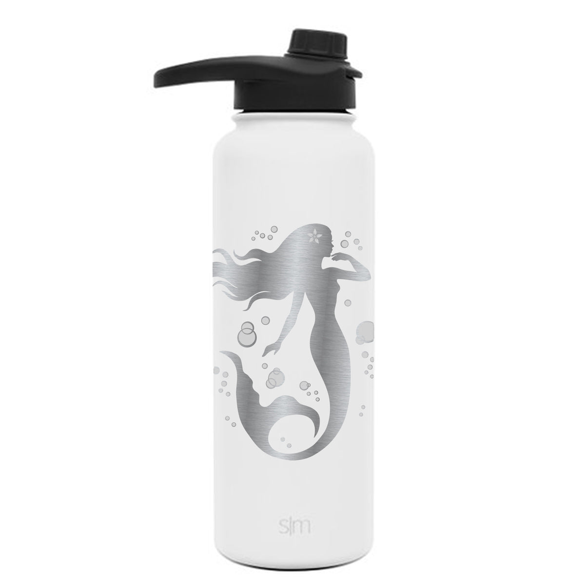 Integrity Bottles Premium Stainless Steel Water Bottle, Two Toned Mermaid #7, Extra Lid, 40oz