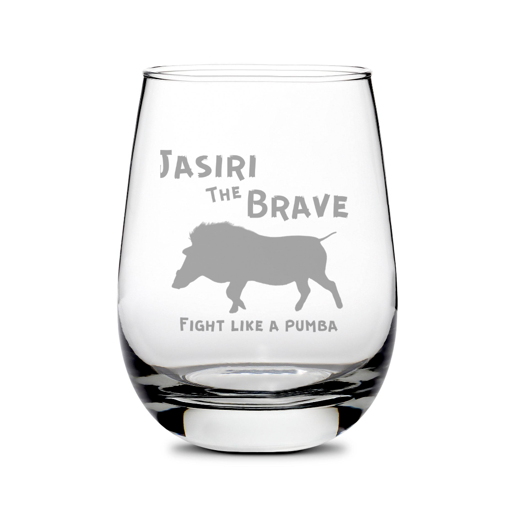 Customizable Stemless Wine Glass, 16oz, Laser Etched or Hand Etched