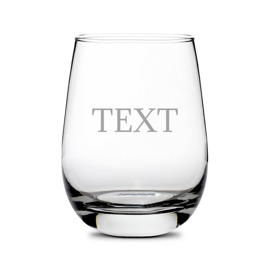 Customizable Stemless Wine Glass, 16oz, Laser Etched or Hand Etched